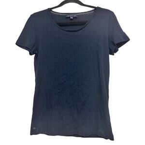 Jones New York Signature Navy Blue Cotton Tee Shirt Size L Casual‎ Basic